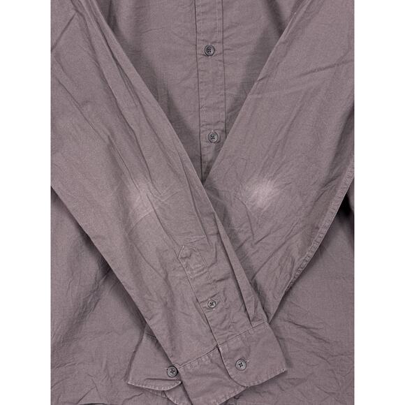 All Saints Shirt XL Mens Riviera Long Sleeve Button Down Gray - Picture 8 of 10